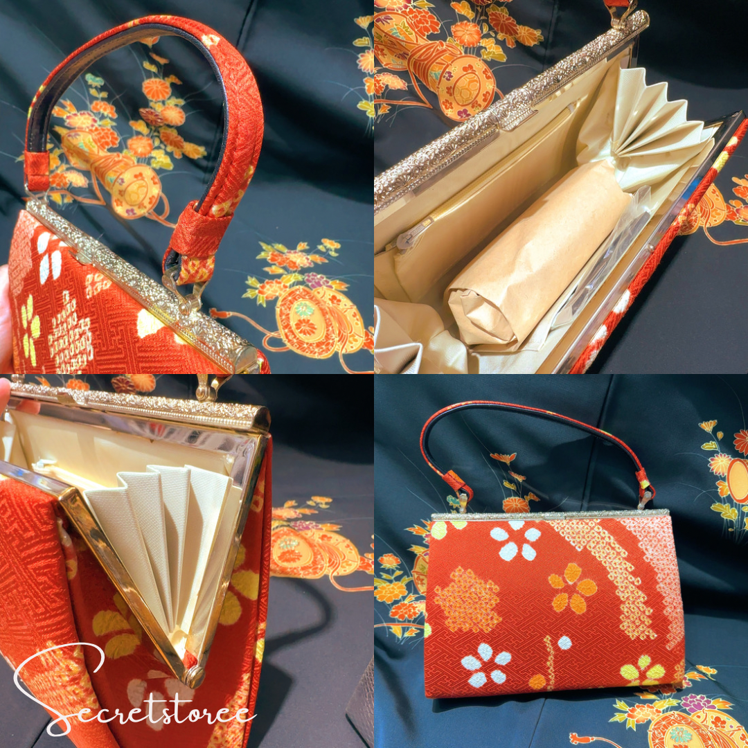 🇯🇵日本古著｜金襴錦織西陣織和裝手袋 口金包 🔎ss-vin011