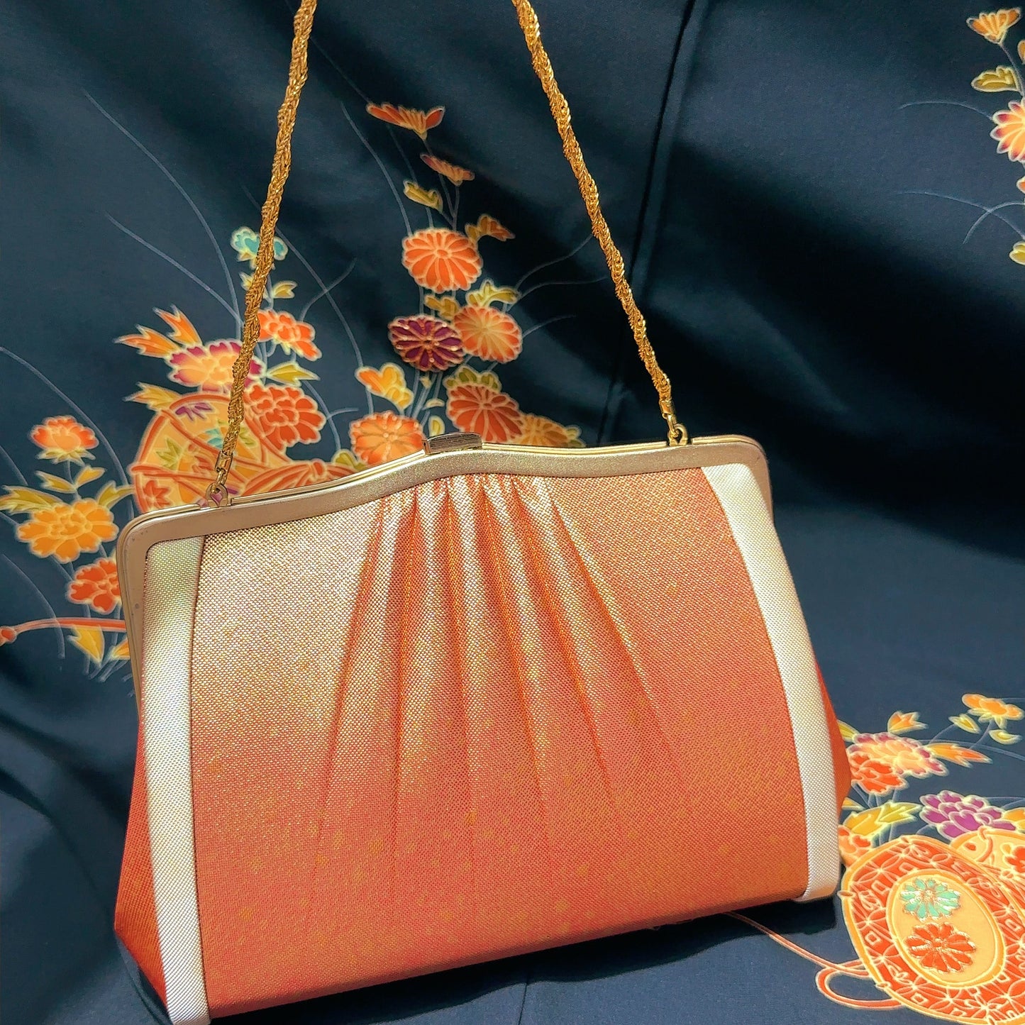 🇯🇵日本古著|金襴錦織西陣織和裝手袋 口金包 🔎ss-vin017