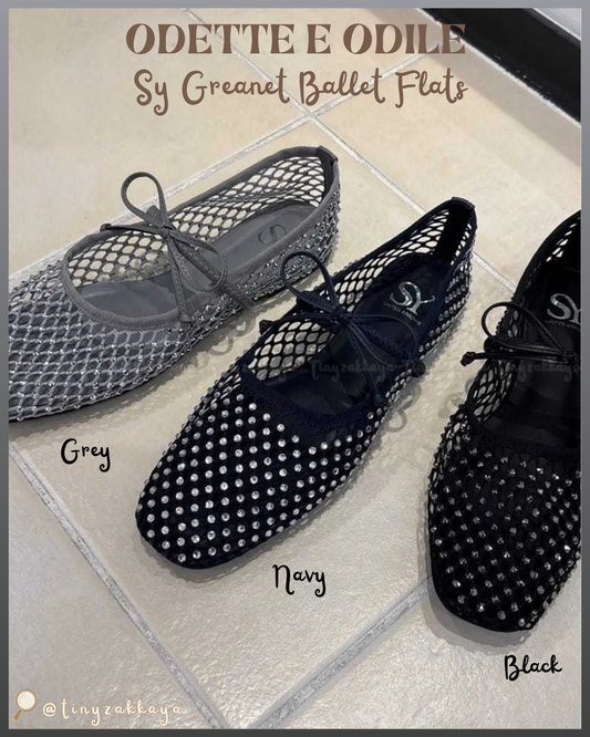 🇯🇵JAPAN ♥ UNITED ARROWS ODETTE E ODILE Sy Greanet Ballet Flats (BALE FLT10) 水鑽漁網紗芭蕾舞鞋