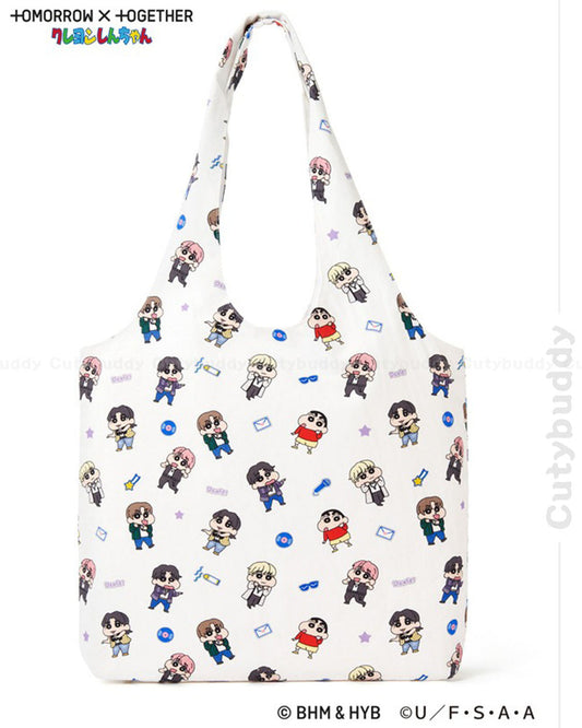 🇯🇵Japan♡Limited TOMORROW X TOGETHER X Crayon Shin-chan all-over tote bag TOMORROW X TOGETHER