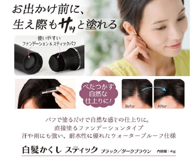 🇯🇵Japanese TO-PLAN all-in-one white hair foundation pen|𣊬Hair Concealer Stick to cover gray hair, White Hair Concealer Stick