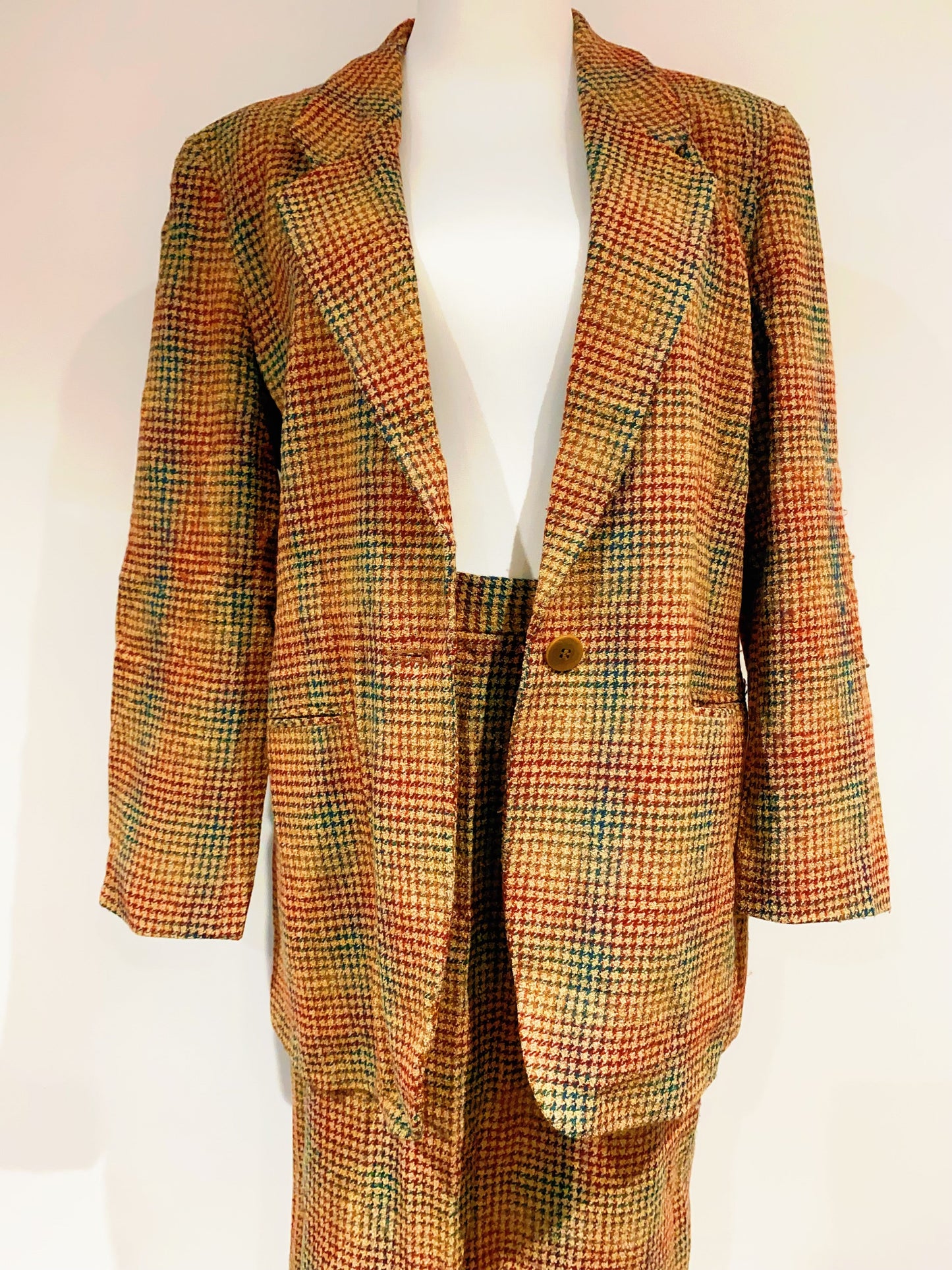 🇯🇵日本古著|VintageClothes - 細彩色格紋羊毛西裝套裝 suit 🔎 ss-vin389