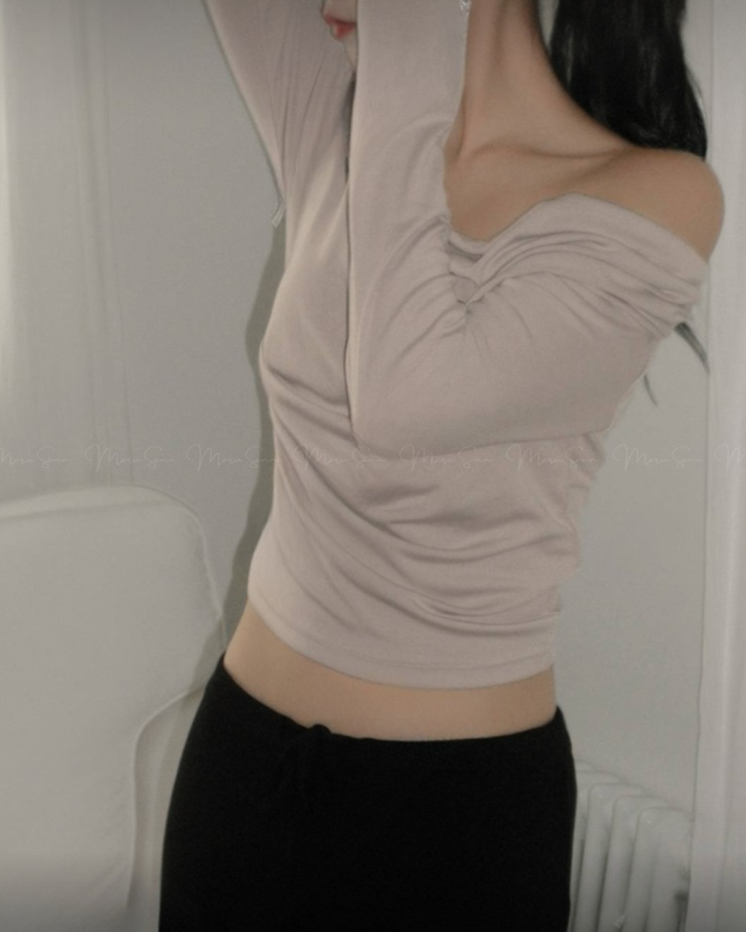 🇰🇷KOREA ♥ 一字肩氣質修身彈力上衣 🔎 ɪᴛᴇᴍ ɴᴏ:SS-KSS98692314