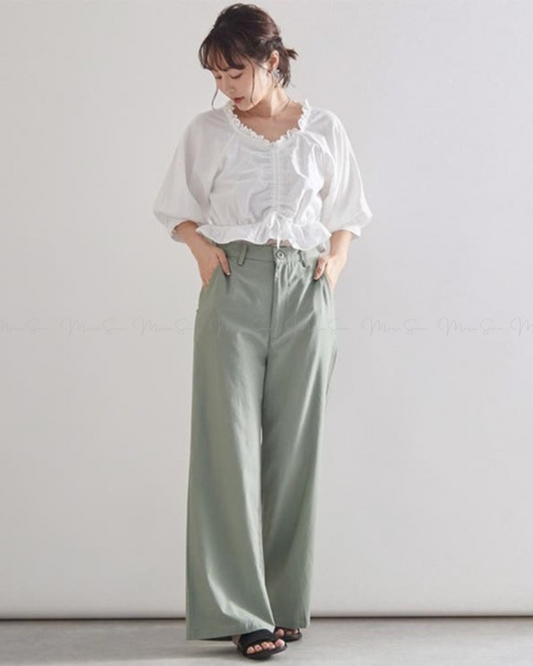 (Ready Stock)🇯🇵Japan Cotton and linen suspenders with back ties and wide-leg pants◇ Japan Cotton and linen suspenders with back ties and wide-leg pants 🔎 ɪᴛᴇᴍ ɴᴏ:SS-jsr2175557