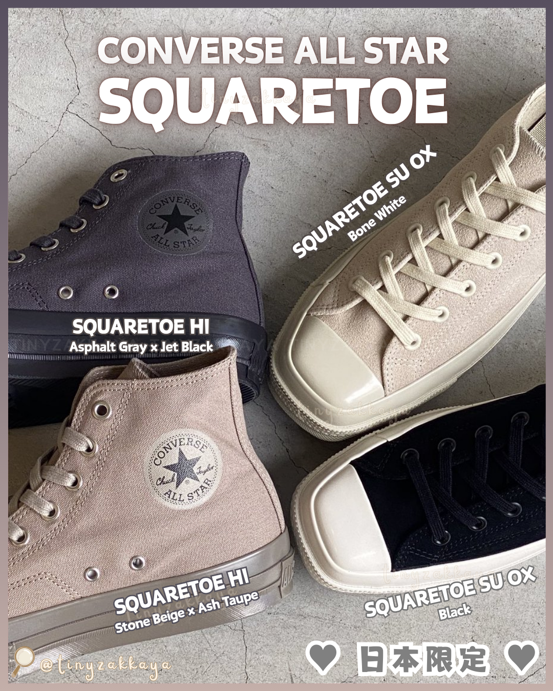 靴 Squaretoe Leather Sabot 38 🇯🇵Japan Exclusive ♥ CONVERSE ALL STAR SQUARETOE(SU OX / HI