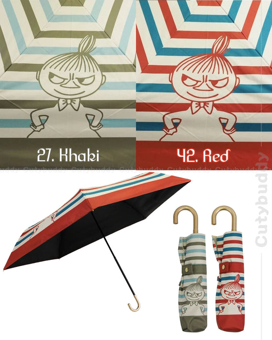 🇯🇵日本 ♡ 2025SS Moomin | Little My folding umbrella 姆明 | 阿美 抗UV抗紫外線晴雨兼用縮骨遮 ムーミン コラボ リトルミイ&ボーダー柄 晴雨兼用折畳み傘