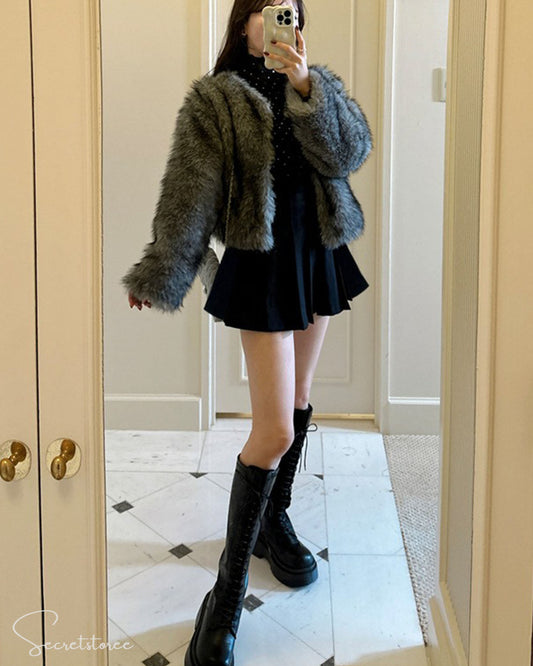 🇯🇵日本 混色型格毛毛短外套 Mixed ecofur short length jacket 🔎 ɪᴛᴇᴍ ɴᴏ.: SS-jgkd1020