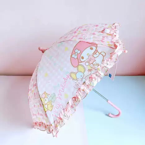 (Special offer while supplies last) Out of print 🇯🇵 Japan SANRIO MELODY lace-trimmed plaid long-handled umbrella 40cm J60040CM
