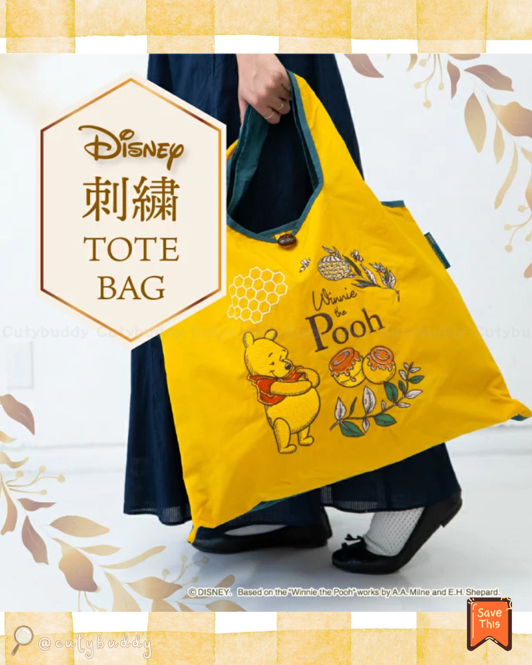 🇯🇵日本 ♡ DISNEY大容量刺繡 Embroidery tote bag(4款)