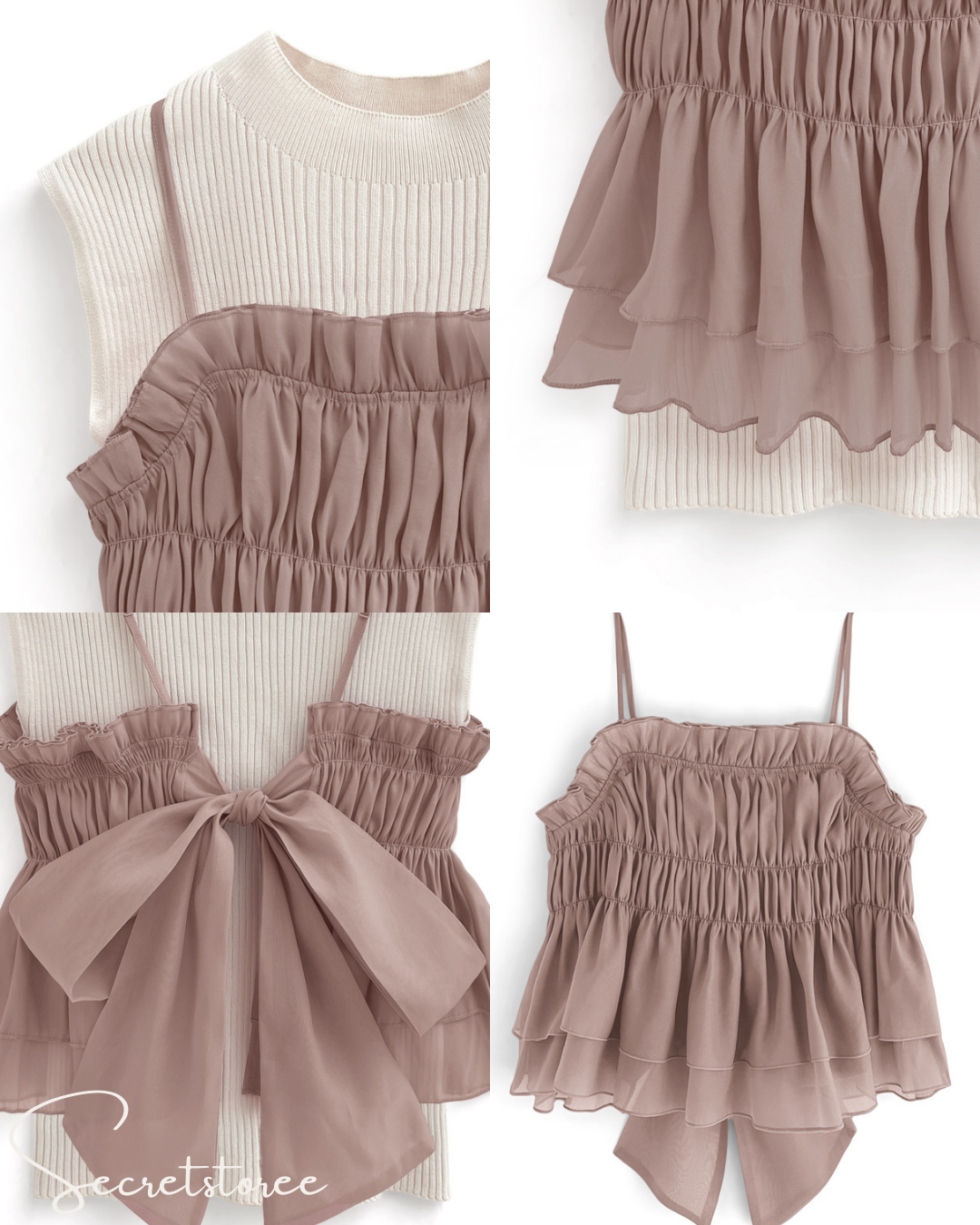 🇯🇵Japan|2-in-1 knit top x transparent bodysuit
★ Product number 🔎 SS-gtu01110