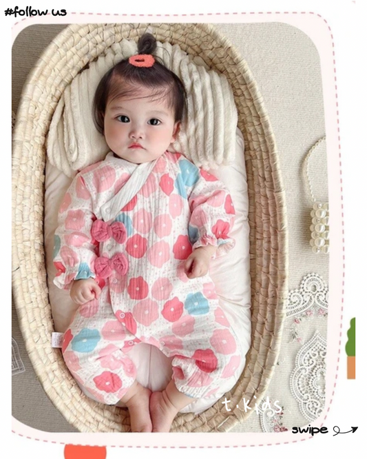 🇯🇵Japan|Jinbei rompers for babies, newborns, kids, children's clothing floral bow children's yukata Jinbei
Jinbei Nobuko's new born son is worshiped