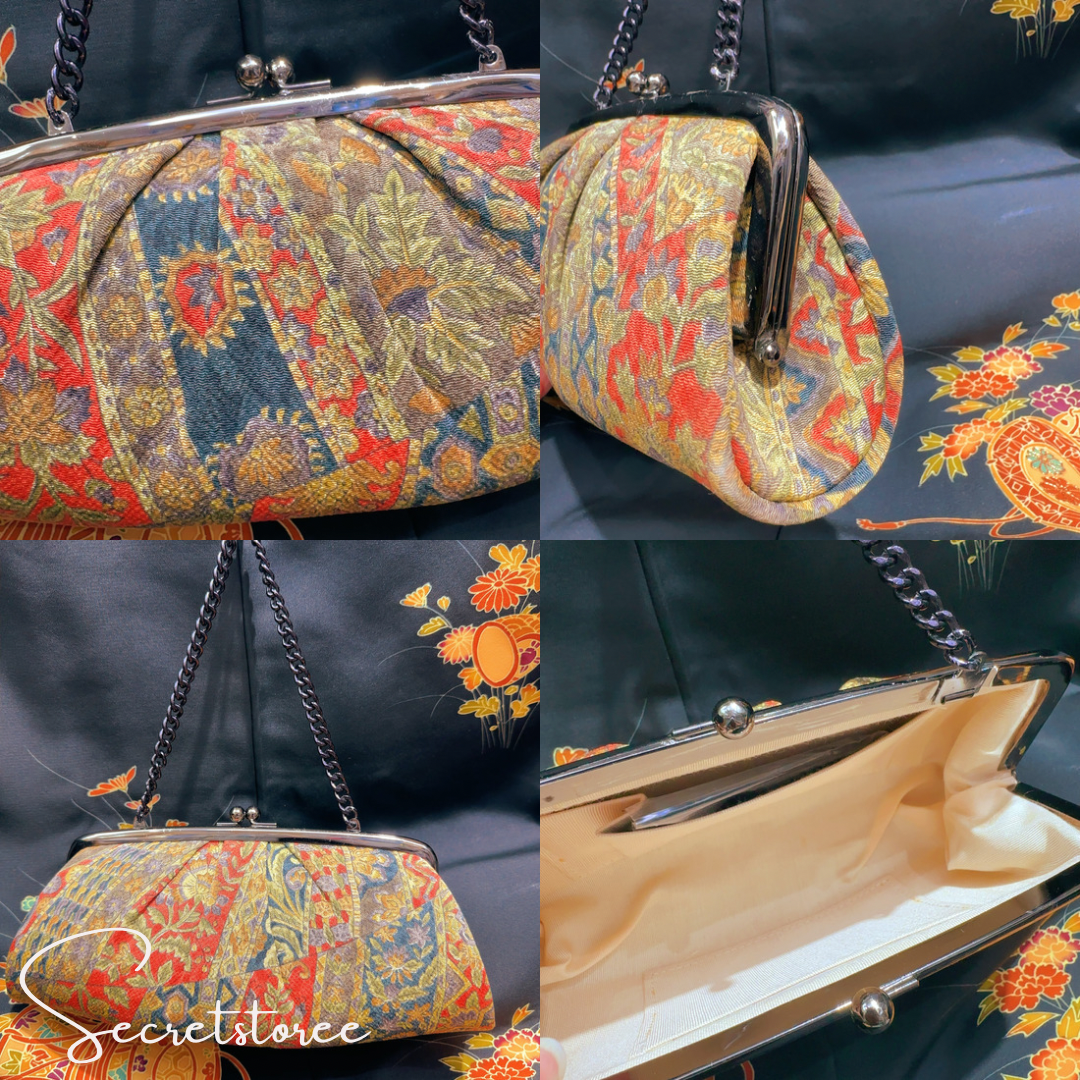 🇯🇵日本古著|金襴錦織西陣織和裝手袋 口金包 🔎ss-vin015