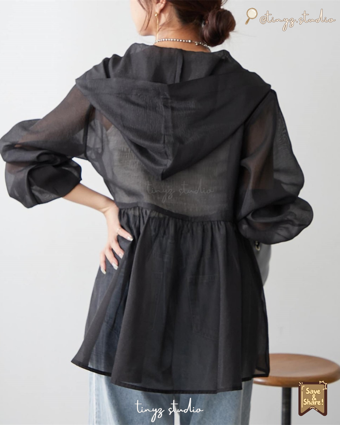 🇯🇵JAPAN ♥ Sheer Peplum W-Zip Outer 透膚裙擺雙拉鍊連帽外套 🧾 ɪᴛᴇᴍ ɴᴏ.:jt0380