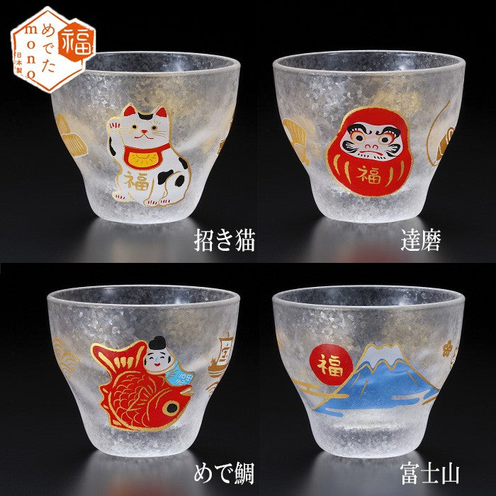 🇯🇵日本 石塚硝子 日本制和風【石塚硝子】富士山 和風緣起物MONO清酒燒灼玻璃杯(4款) Adelia MONO Sake Cup 石塚硝子《めでたmono》