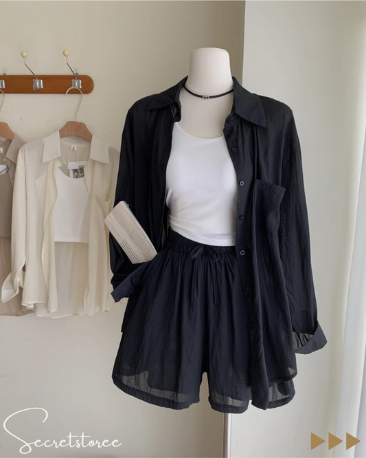 🇰🇷Korean cotton and linen casual three-piece set (3 colors)
★ Product Code 🔎 SS-sb13838