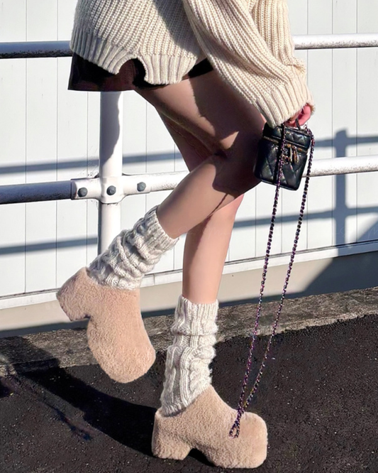 🇯🇵 JAPAN ♥ Thick-soled boa clog sandals ♥ 厚底波阿木屐涼鞋 🔎 ɪᴛᴇᴍ ɴᴏ.: SS-jgzr12620