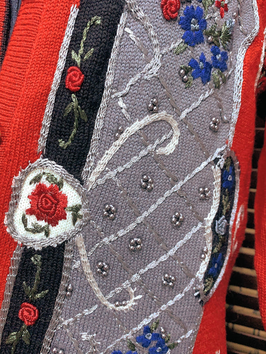 🇯🇵日本古著|珠珠重工刺繡長外套( ss-vin001)