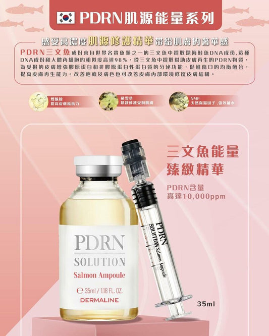 🇰🇷Korea DERMALINE PDRN Solution 35ML Medical Beauty Repair Essence Salmon Repair Essence
