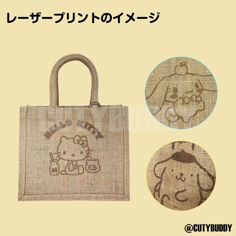 🇯🇵日本|2022新作|SANRIO Characters 卡通麻質手提袋 環保袋S SANRIO Characters Jute My Bag サンリオキャラクターズ ジュートマイバッグ S