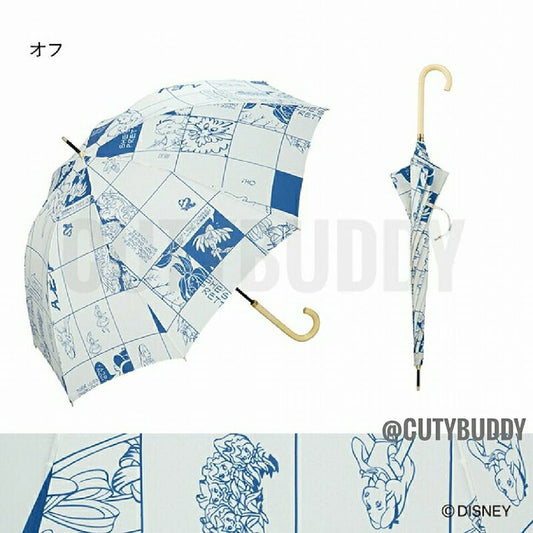🇯🇵日本 DISNEY PDC x ALICE 愛麗絲夢遊仙境 漫畫風格 防UV長柄傘 UMBRELLA ディズニー キャラクター 晴雨兼用 UVカット ふしぎの国のアリス 木製ハンドル カジュアル