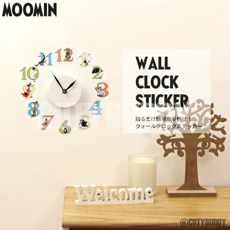 🇯🇵Japanese MOOMIN Sticker Clock wall sticker clock ムーミンウォールクロックステッカー