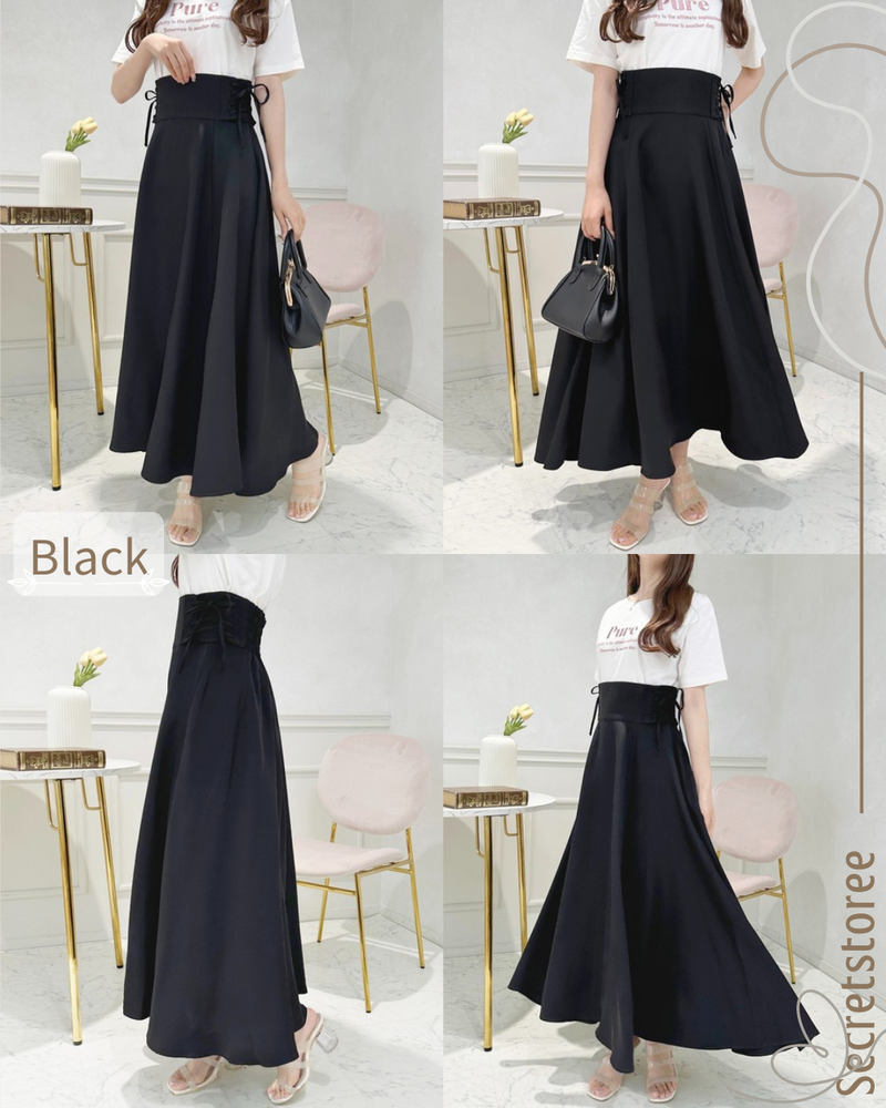 🇯🇵Japan|Palace side strap high waist flared skirt SS-764111430