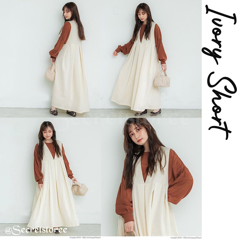 🇯🇵日本 小童燈芯絨 2way圓領V領套頭長連身裙(另有成人)親子裝 one piece