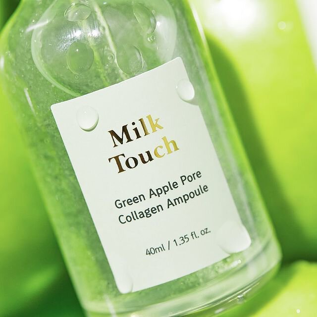 🇰🇷韓國|抗氧化回復彈力0毛孔水煮蛋肌|MILK TOUCH 膠原蛋白青蘋果收毛孔原液精華 Green Apple Pore Collagen Ampoule 40ml