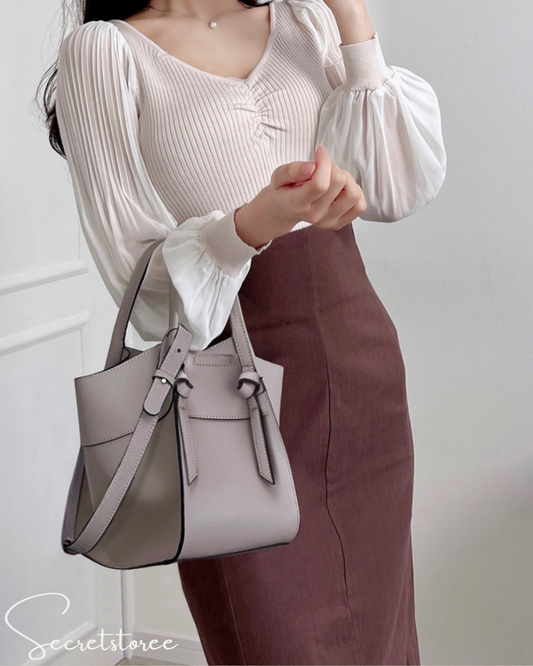 🇯🇵日本|3way 配色打結手柄皮革手袋 SS-tr228a00