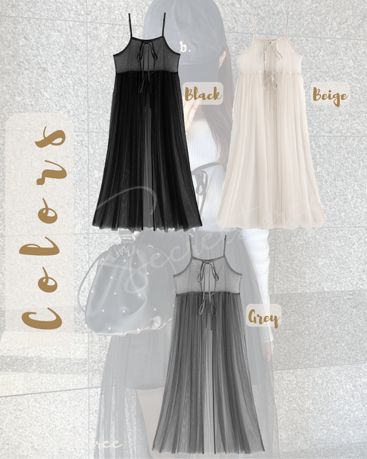 🇯🇵日本|薄紗絲帶吊帶連身裙★ SS-gofo18730