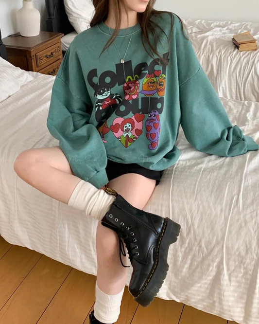 🇰🇷KOREA ♥ 歡樂兒童餐Collect Group角色印花衛衣 Hoodie 🔎SS-KSS98905788