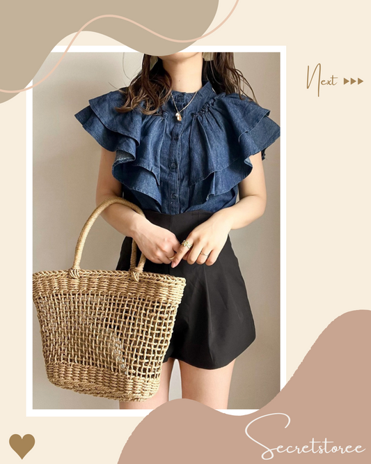 🇯🇵日本|雙荷葉邊牛仔襯衫
★ 產品編號🔎 SS-gtu4100