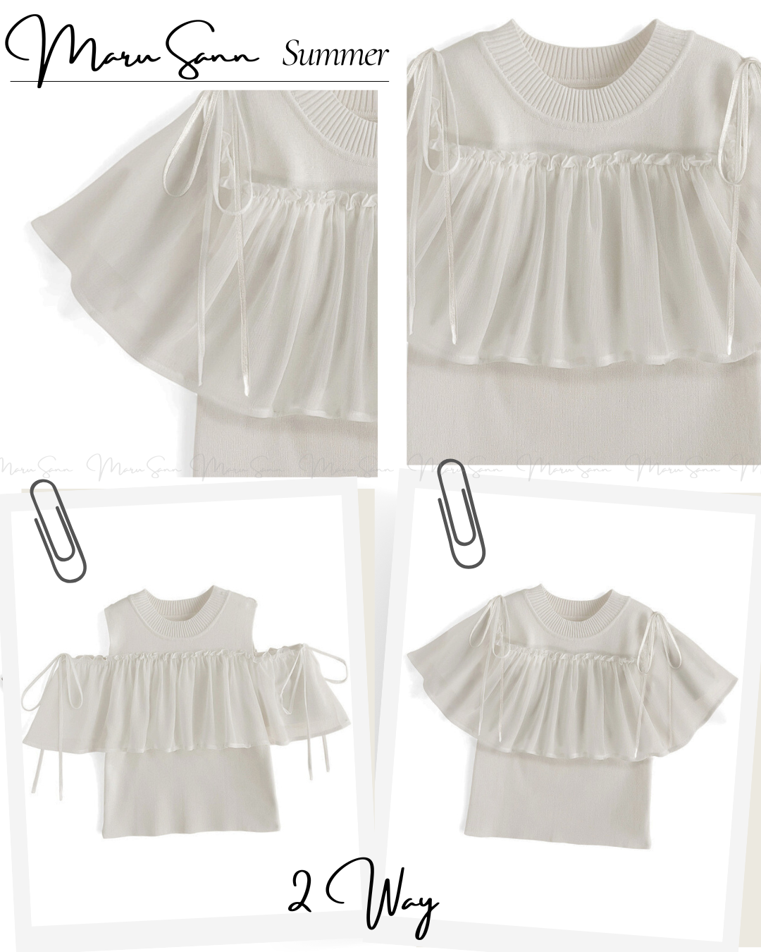 🇯🇵Japan 2-way shoulder open knit blouse ◇ Japan 2-way shoulder open knit blouse🔎 ɪᴛᴇᴍ ɴᴏ:SS-jgmb15730