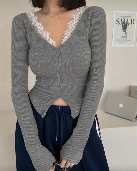 🇰🇷KOREA ♥ lace扭結top 🔎 ɪᴛᴇᴍ ɴᴏ:SS-KSS98903004