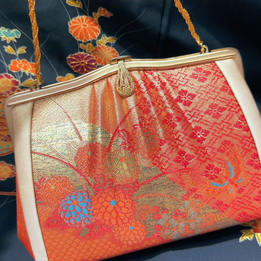 🇯🇵日本古著|金襴錦織西陣織和裝手袋 口金包 🔎ss-vin017