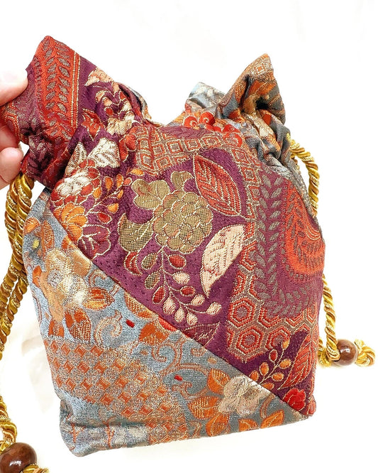 🇯🇵JAPAN Vintage ♡ Bags (Frame Purse/Frame Clutch/Kuchi Bag/Wallet)| 🇯🇵Japanese Vintage♡ Handbags (Golden Nishiki Woven Nishijin Woven Handbag/Pocket Gold Bag/Purse Bag)| Early Japanese second-hand old bag / ladies dinner bag 🔎ss-vin26