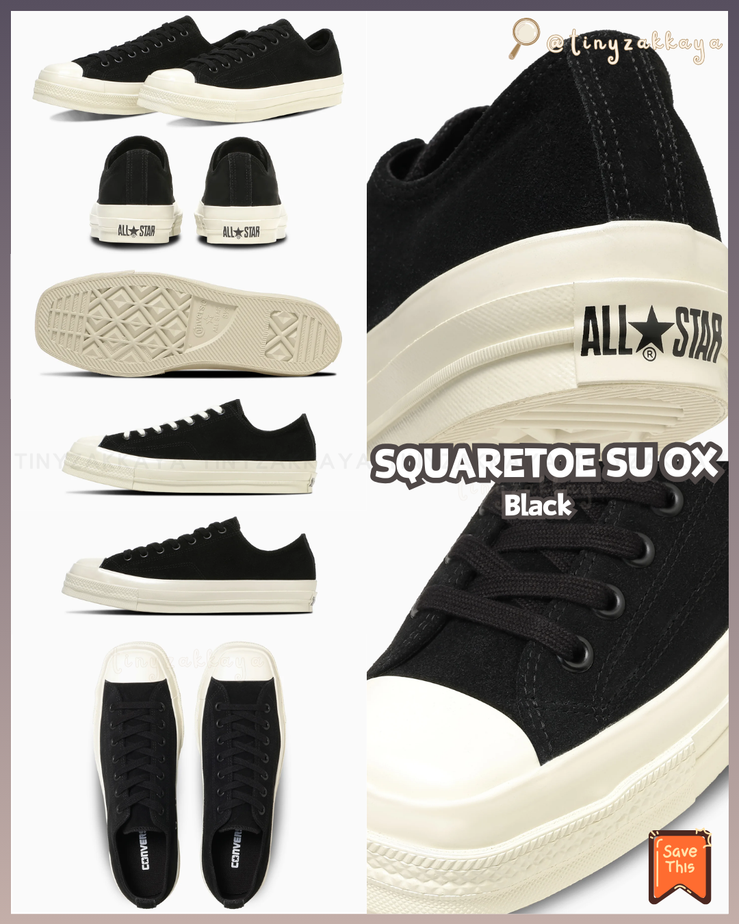 🇯🇵Japan Exclusive ♥ CONVERSE ALL STAR SQUARETOE(SU OX / HI ) (High-top/Low-top) \ Dress shoe aesthetic + sneaker comfort = perfect balance✨ /