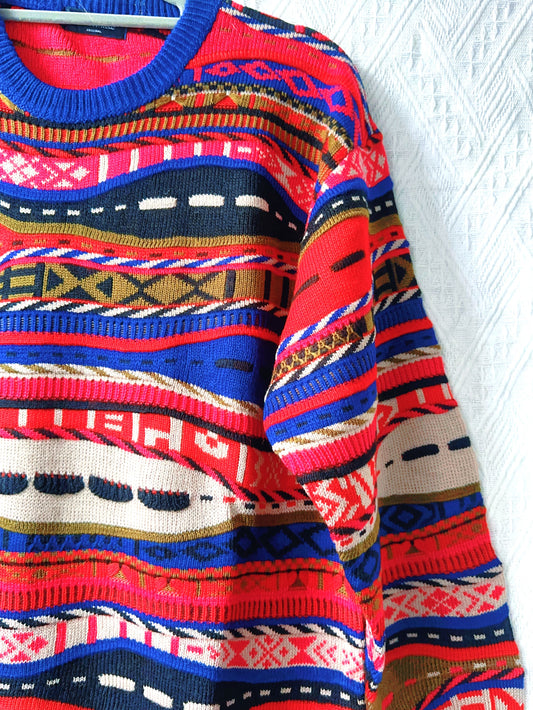 🇯🇵日本古著|VintageClothes - 圖騰苦瓜紋冷衫 sweater 🔎 ss-vin384