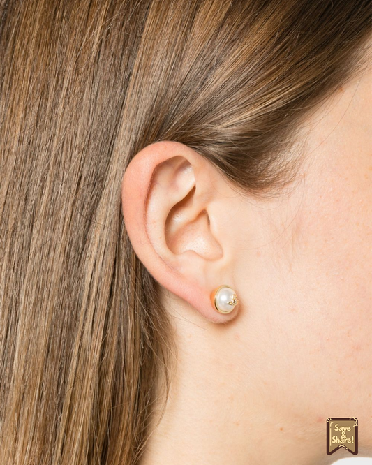 🇯🇵日本 ♥ VIVIENNE WESTWOOD🪐 JEWELLERY Olga brass and pearl stud earrings 西太后 黃銅珍珠耳環