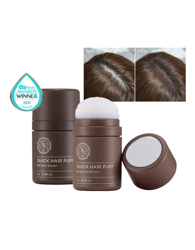 🇰🇷韓國|高髮際線救星,頭髮稀疏必備法寶|The Face Shop 自然遮色氣墊髮粉 QUICK HAIR PUFF #02 Dark Brown