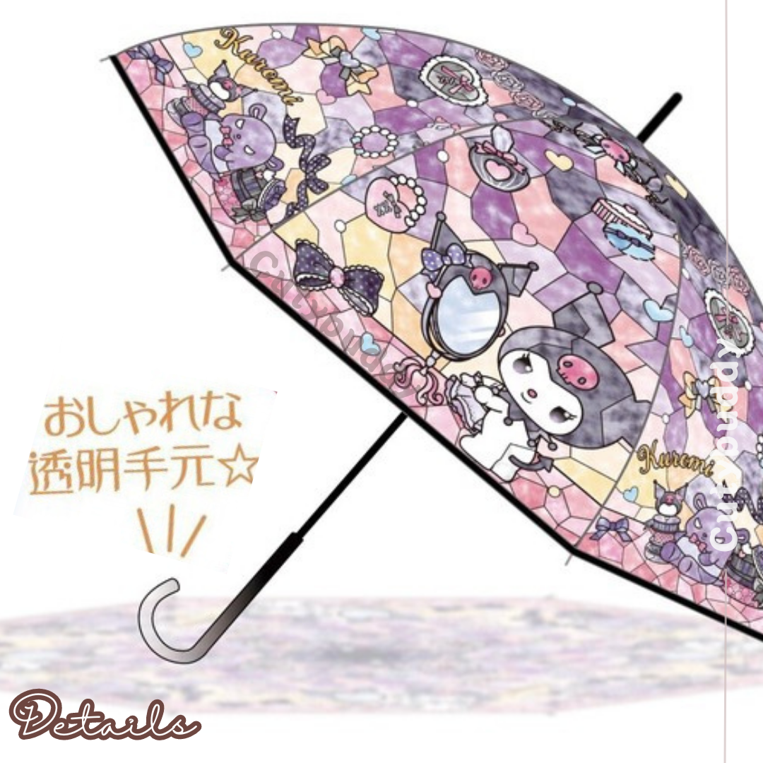 🇯🇵Japanese SANRIO glass painting style umbrella Melody / Kuromi umbrella