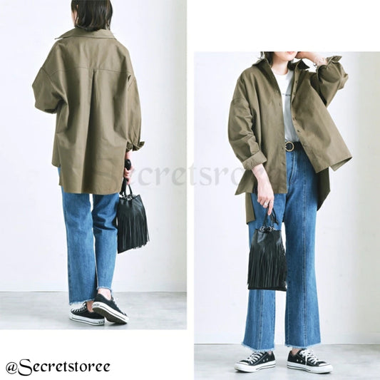 🇯🇵日本 │寬鬆袖Over size斜紋織襯衫 Volume Sleeve Oversized twill shirt SS-20308027