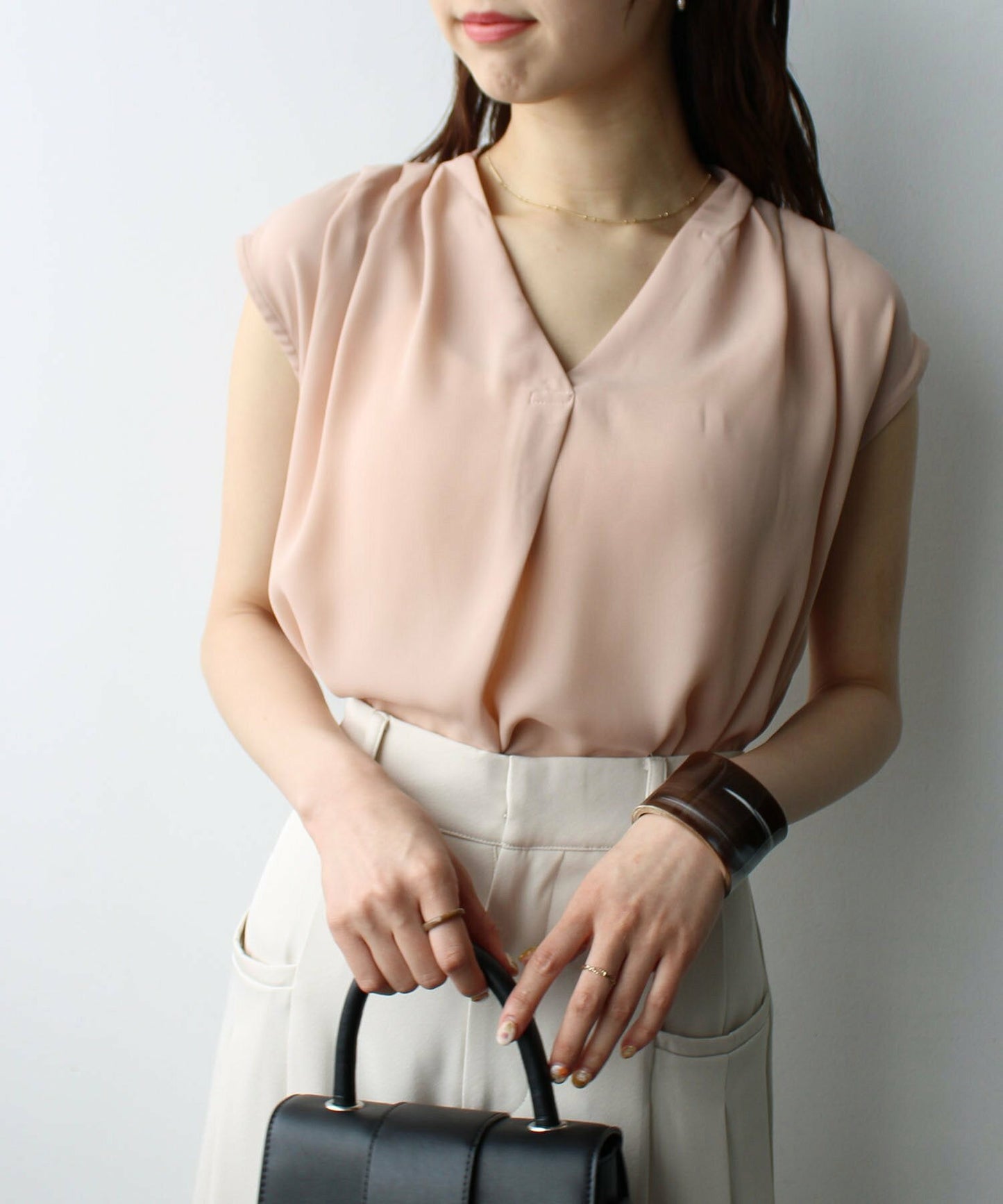 🇯🇵Tucked design skipper blouse 🔎 𝐈𝐭𝐞𝐦 𝐍𝐨.: SS-jrr63274_200784