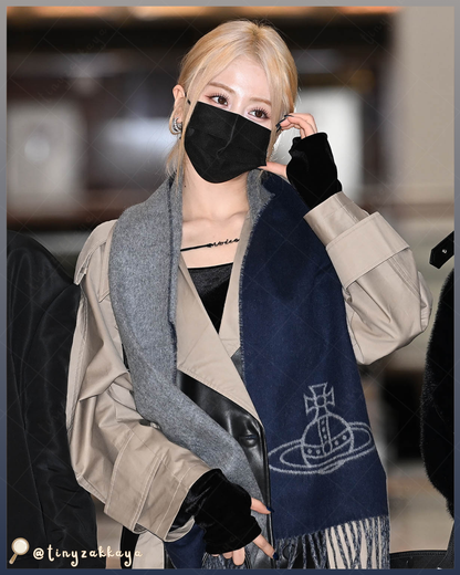 🇯🇵JAPAN ♥ VIVIENNE WESTWOOD Double Orb logo Scarf 復古風羊毛雙面星球logo頸巾披肩 ＼一條頸巾可以搭出兩種風格！風格自由切換，型格百搭／