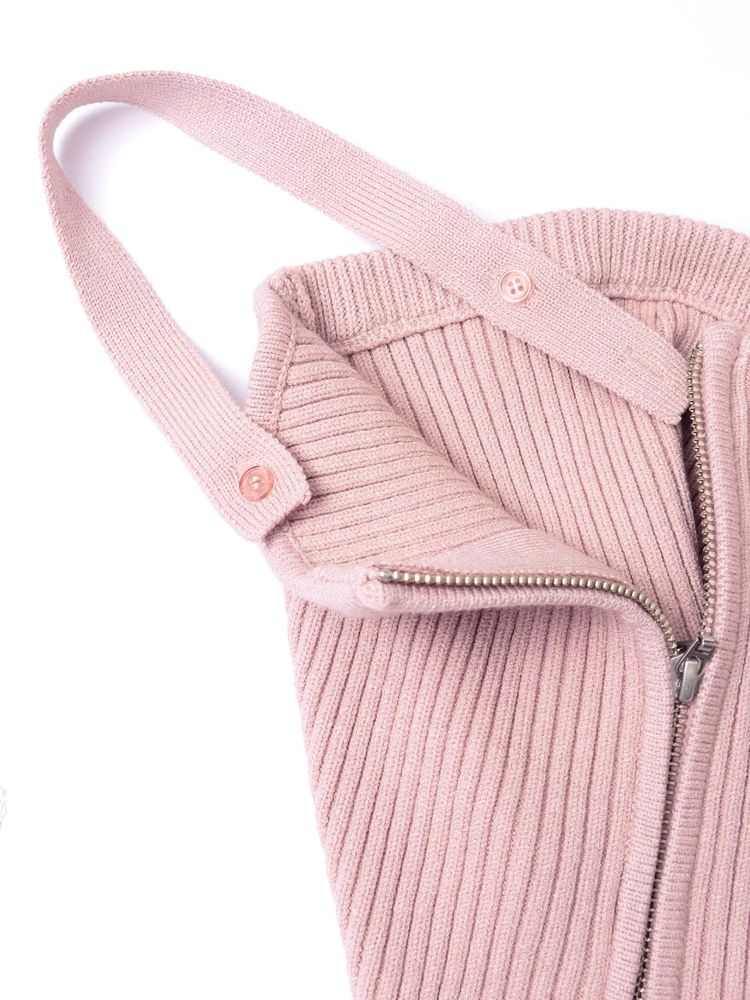 (50%off)🇯🇵 JAPAN ♥ Double-Zip Ribbed Knit Bustier 雙拉鍊羅紋針織背心 (2色) jr5693