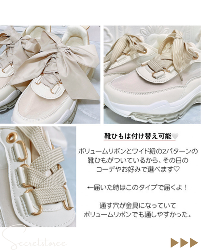 🇯🇵Japanese Big Bow 2way Lace-Up Sneakers (Two Colors)✨
 ★ Product Number 🔎 SS-JGZR1046