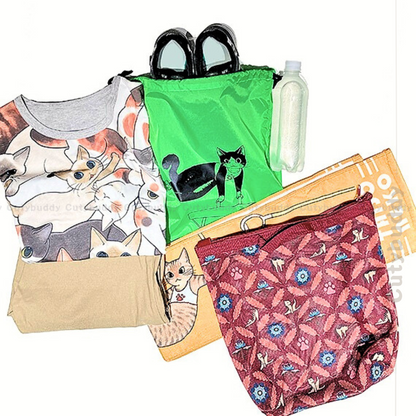🇯🇵日本 Yoga Cat Multi-purpose Bag 瑜珈貓的民族風洗衣袋系列