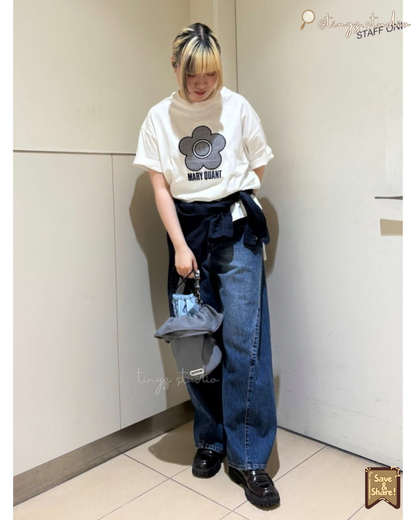 ☁️ 🇯🇵JAPAN ♥ MARY QUANT x Publux Mixed Material Daisy Art TEE 限定聯乘 花花 T恤 🧾 ɪᴛᴇᴍ ɴᴏ.：jrrk319