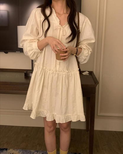 🇰🇷KOREA 
♥ 仙女感滿滿棉麻連身裙（2色入） SS-KSS99182518