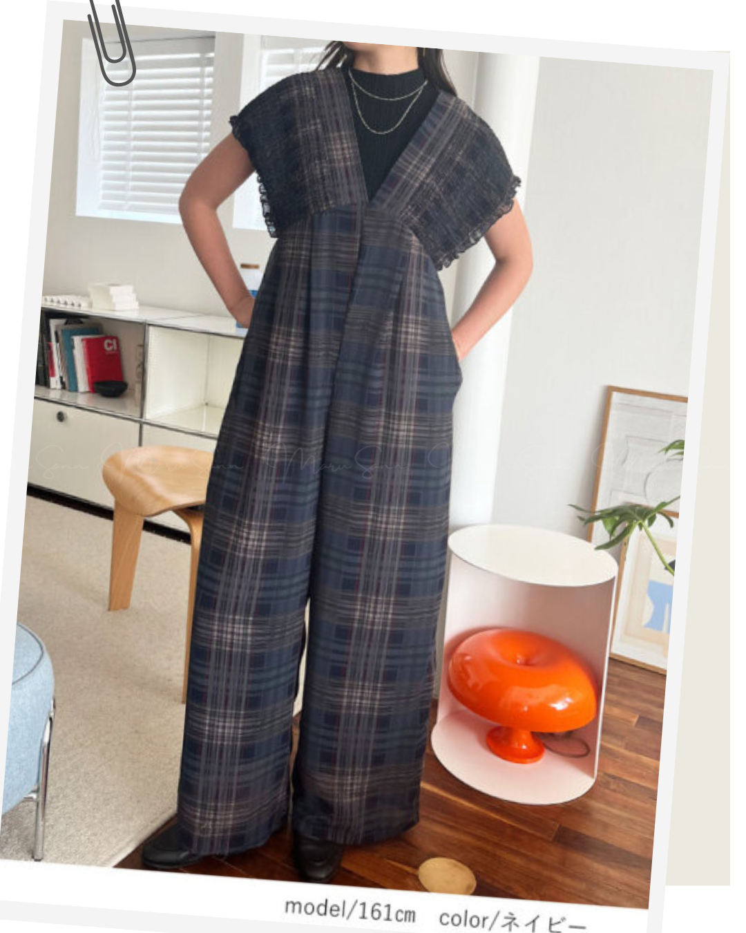 (UK🇬🇧)🇯🇵 JAPAN ♥ Rejoule Checkered Shirred Overalls ♥ Rejoule 格紋褶皺連身褲  🔎 ɪᴛᴇᴍ ɴᴏ：SS-JSR256510440